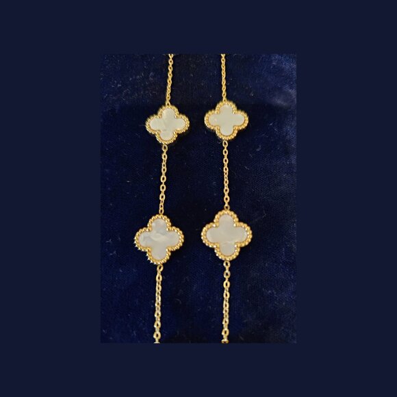 Hope, Faith, Love and Luck clover fashion necklace 16 inches - Picture 2 of 12